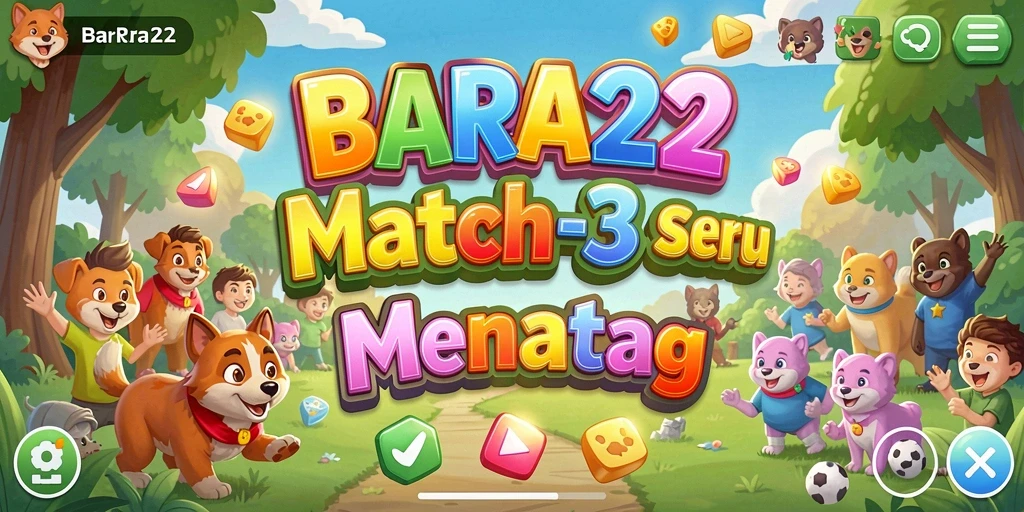 Screenshot gameplay BARA22 yang menampilkan aksi Match-3 seru.