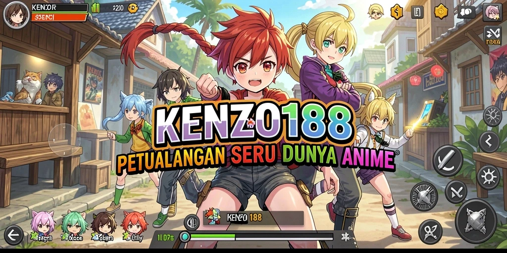 Gameplay seru KENZO188 dalam dunia anime penuh petualangan.