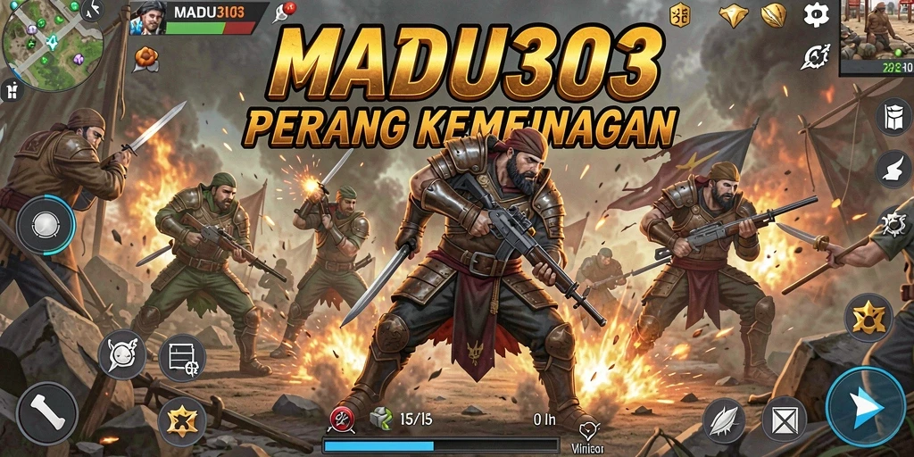 Tampilan menegangkan dari gameplay Battle Royale di MADU303.