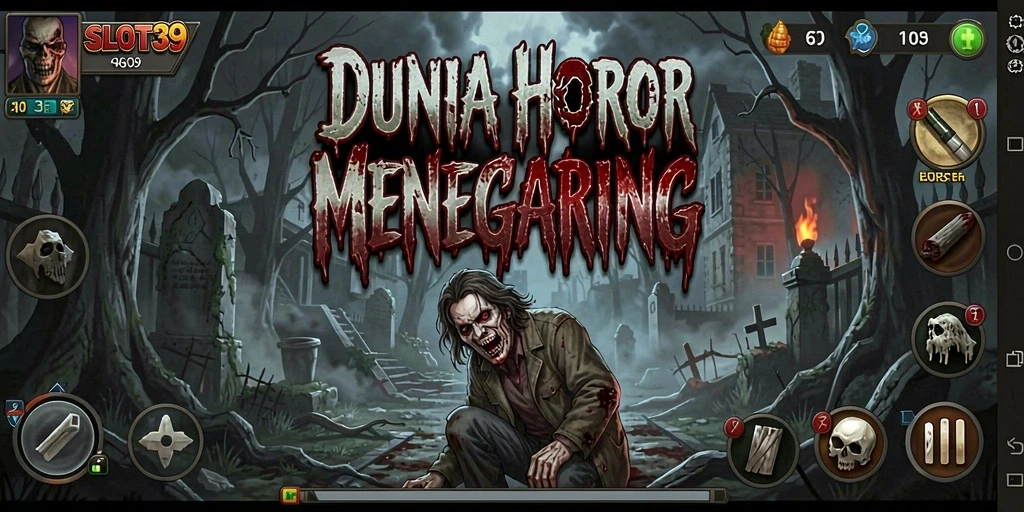 Screenshot menampilkan gameplay yang penuh ketegangan dan horor.