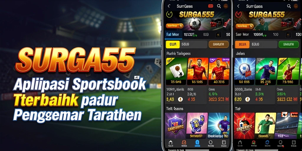 Tampilan interaktif dalam aplikasi SURGA55 saat taruhan olahraga.