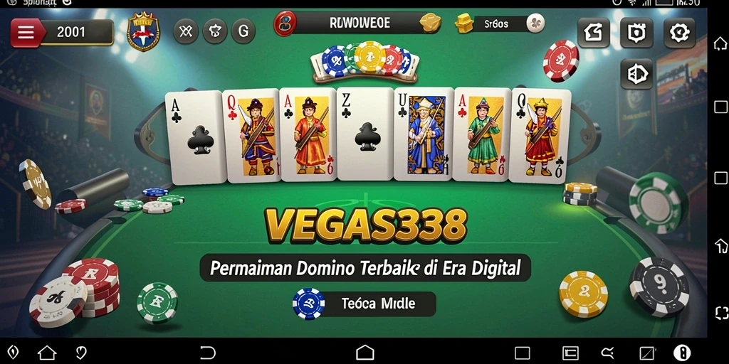 Screenshot gameplay VEGAS338 menampilkan aksi seru permainan domino.